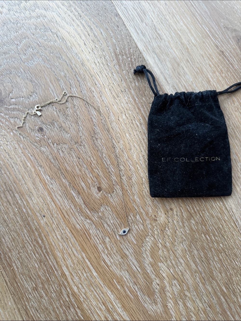 Gold Evil Eye Necklace with Blue Accent - EF Collection
